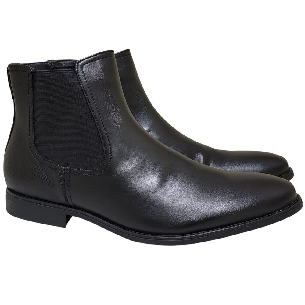 Call It Spring Men Stamford Chelsea Ankle Boots Size US 12 Black Faux Leather